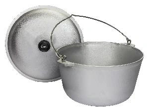 Котел алюминиевый 20 л с крышкой и ручкой (овальное дно)