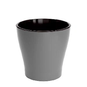 Горшок цветочный двойной Альтернатива "Лея" М7934, с автополивом (серый), 2.2 л