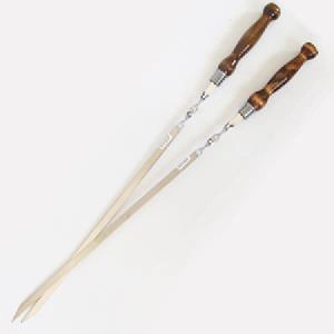 Шампур с деревянной ручкой 760х15х3мм, GRILLUX