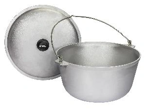 Котел алюминиевый 16 л с крышкой и ручкой (овальное дно)