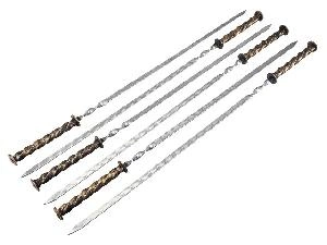 Набор шампуров с кованой ручкой Огонь