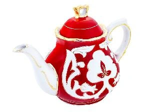 Чайник фигурный Красная Пахта, Turon Porcelain, с золотом, 0.7 л