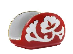 Салфетница Красная Пахта, Turon Porcelain, с золотом