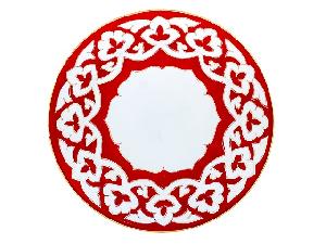Тарелка Красная Пахта, Turon Porcelain, с золотом, Ø 17.5 см