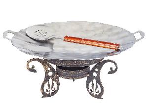 Садж 45 см нержавеющая сталь + подставка турецкая + ШУМОВКА В ПОДАРОК!