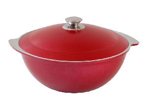 Казан 4.5 л литой с декоративным покрытием с крышкой, Kukmara (Бордовый), к46б