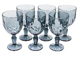 Набор стеклянных бокалов для вина (6шт.),BLACK DIAMOND (черный), 320 мл