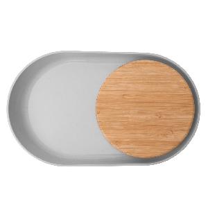 Овальная тарелка с бамбуковой доской 34,5*20,5*3,5см Leo