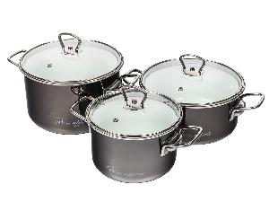 Набор кастрюль №13 Bon Appetit, 3 предмета, мокрый асфальт