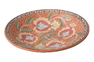 Ляган "Цветы", керамика, диаметр 28 см