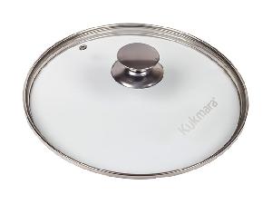 Стеклянная крышка 24 см с ручкой из нержавеющей стали, Kukmara, с24т112