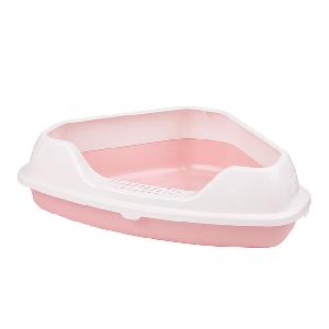 Лоток для кошек угловой "Лекси" Альтернатива М6966, (розовый), 555х415х150 мм