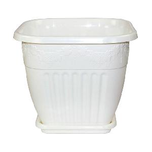 Горшок цветочный Альтернатива "Лозанна" М1470, (белый) квадратный, 8 л