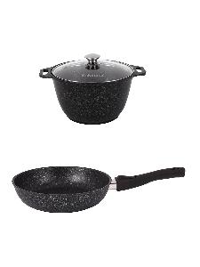 Набор кухонной посуды с антипригарным покрытием №6 (3 предм.), Kukmara (Темный мрамор), нкп06мт