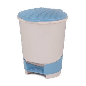 Ведро мусорное с педалью Альтернатива М1381 (св.бежево-синий), 10 л
