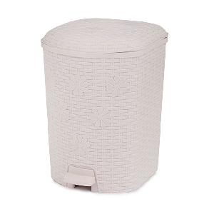 Контейнер для мусора с педалью Альтернатива "Плетёнка" М2048 (сл.кость), 12 л