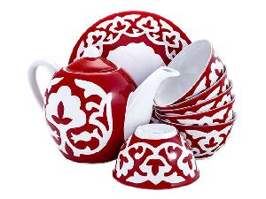 !Чайный сервиз Красная Пахта, Turon porcelain, 8 предметов