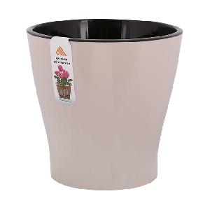 Горшок цветочный двойной Альтернатива "Лея" М7937, с автополивом (бежевый), 2.2 л