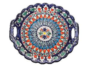 Блюдо Ляган "Риштанская керамика", с ручками, Ø 31 см 