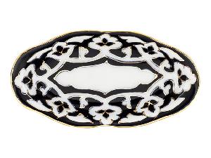 Лимонница овальная Пахта, Turon Porcelain, с золотом, Ø 18 см