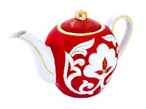 Чайник Красная Пахта, Turon Porcelain, с золотом, 0.8 л
