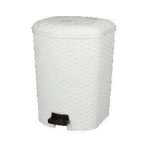 Контейнер для мусора с педалью Альтернатива "Плетёнка" М2347 (белый), 12 л