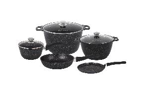 Набор кухонной посуды с антипригарным покрытием №20 (8 предм.), Kukmara (Темный мрамор), пнкп20мт
