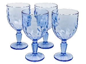 Набор стеклянных бокалов для вина (4 шт.), FANCY DIAMOND (синий), 320 мл