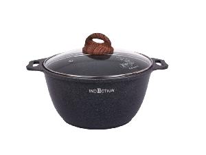 Кастрюля 4 л с антипригарным покрытием со стеклянной крышкой, Kukmara (Granit Ultra Induction Blue), кгги42а