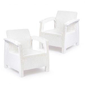 Набор из 2-х садовых кресел Альтернатива "Ротанг-плюс" М8419, (белый)