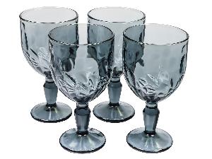Набор стеклянных бокалов для вина (4шт.),BLACK DIAMOND (черный), 320 мл