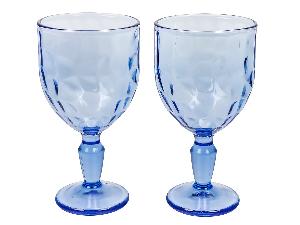 Набор стеклянных бокалов для вина (2 шт.), FANCY DIAMOND (синий), 320 мл