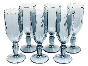 Набор стеклянных бокалов для шампанского (6 шт.), BLACK DIAMOND (черный), 170 мл