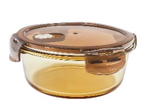 Контейнер 0.8 л стеклянный 19х7см круглый с пластиковой крышкой, Plover