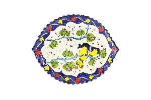 Блюдо Ляган овальный "Риштанская керамика", диаметр 41 см