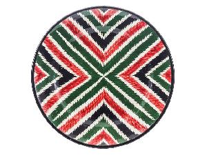 Тарелка Плоская "Риштанская керамика", красн.зел, Ø 23 см