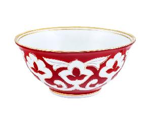 Коса Красная Пахта, Turon Porcelain, с золотом, Ø 14.5 см