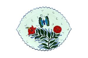 Блюдо Ляган "Риштанская керамика", Бабочка, Узбекистан, 41 см