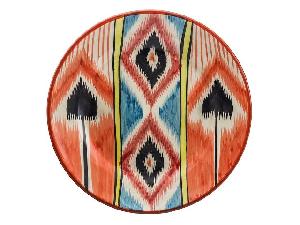 Тарелка Плоская "Риштанская керамика", оранжевая, Ø 23 см