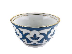 Пиала Бирюзовая Пахта, Turon Porcelain, с золотом, Ø 8.5 см