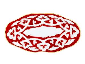 Лимонница овальная Красная Пахта, Turon Porcelain, с золотом, Ø 18 см