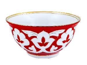 Коса Красная Пахта, Turon Porcelain, с золотом, Ø 17.5 см