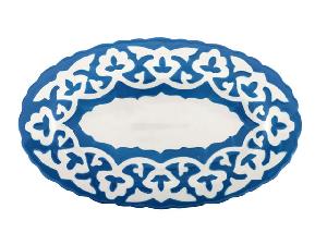 Тарелка овальная Бирюзовая Пахта, Turon Porcelain, Ø 23 см