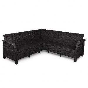 Садовый диван Альтернатива "Ротанг-плюс" М8838, угловой (мокко), 200х200х79