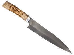 Нож Сантоку-2 "Ножеяр" х12мф, (ручка - береста, орех)