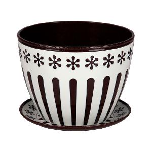 Горшок цветочный Альтернатива "Валенсия" М4504, (коричневый-слоновая кость) 1,7 л