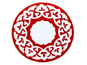 Тарелка Красная Пахта, Turon Porcelain, с золотом, Ø 24 см