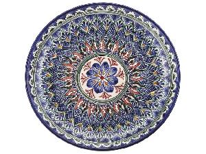 Блюдо Ляган "Риштанская керамика", Синяя мехроб, диаметр 28 см RS9_12