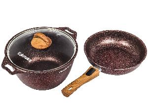 Набор кухонной посуды с антипригарным покрытием №17 (3 предм.), Kukmara (Granit Ultra Red), нкп17га