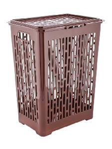 Корзина с крышкой для белья Альтернатива "Матрица" М7486 (коричневый), 45л